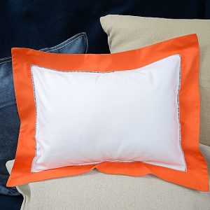 Hemstitch Baby Pillow Sham 12×16″. Colored Trims-Border. (Sham Only)