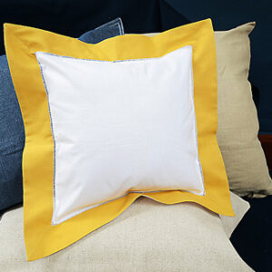 Hemstitch Baby Square Pillows 12×12″ with Colored Trims. (Sham Only).