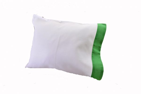 baby pillowcase kelly green colored trimmed