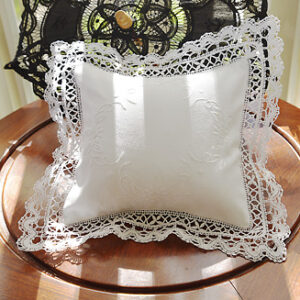 heirloom cluny lace baby pillow