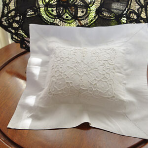 heirloom victorian embroidered ring pillow