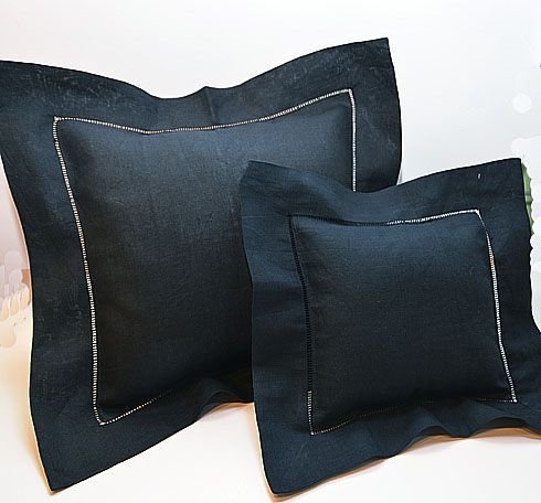 black hemstitch baby pillows