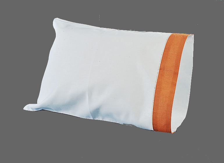 baby pillowcase burnt orange color border